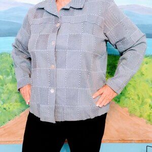 NWT Coldwater Creek Women's Jacket Size 1X Slate Blue Long Sleeve Collared